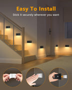 WILLED Stair Lights Indoor, Wireless Motion Sensor Light Indoor, Rechargeable Night Lights for Stairway, Hallway, Kitchen, Closet, Cabinet, Bedroom, Kids' Room(8-Pack)