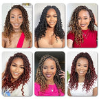 Karida Goddess Locs Crochet Hair 14 Inch, 8 Packs Faux Locs Crochet Hair for Black Women, Pre Looped Crochet Faux Locs With Curly Ends (14 Inch (Pack of 8), 1B/4/30#)