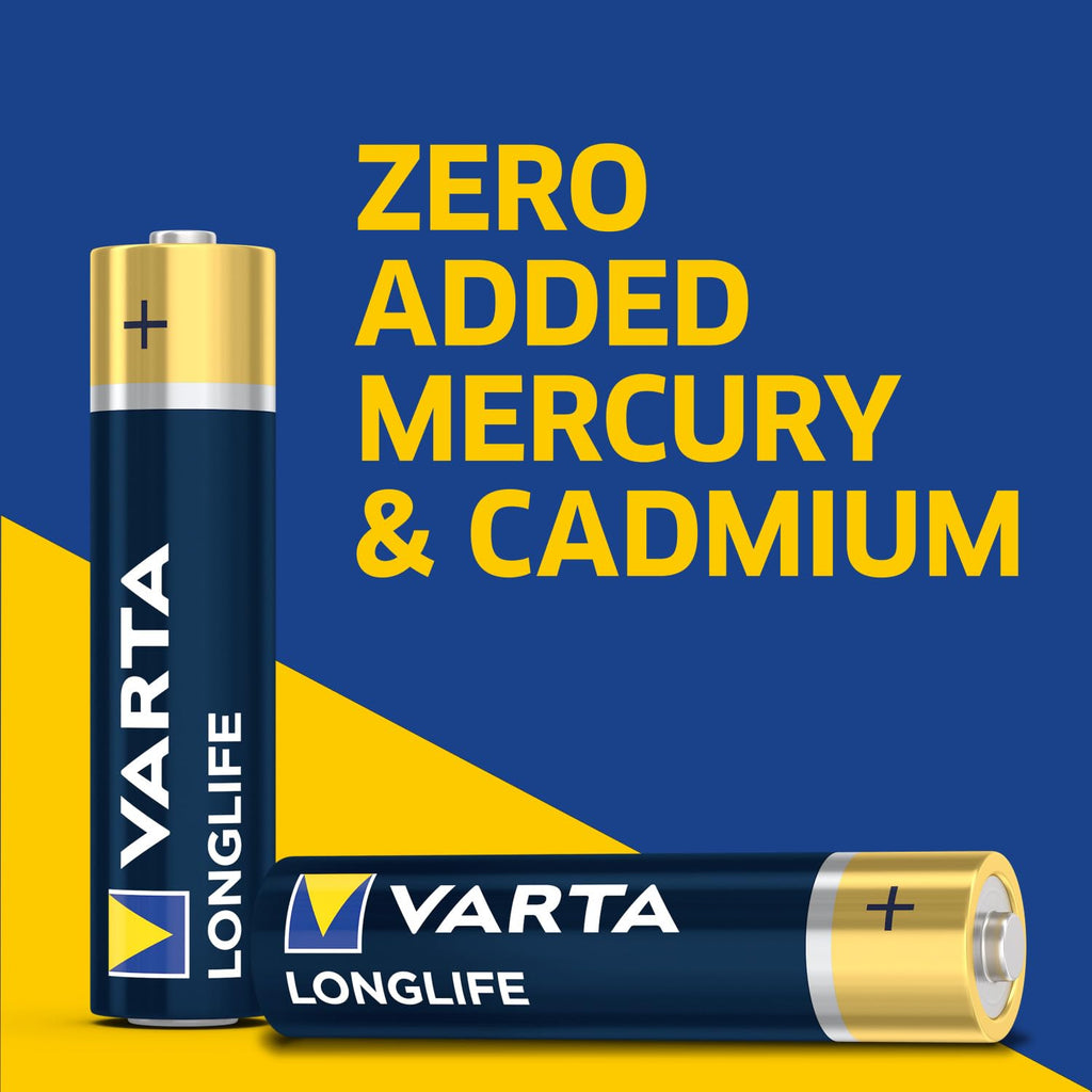 Varta Longlife AA Batteries (100 Pack), Alkaline Double A Battery