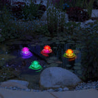4 Pack Solar Lotus Pond Lights, Floating Color Changing Lotus Flower Pool Lights Led Waterproof Outdoor Swimming Pool Pond Submersible Lights