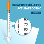 1ml/cc 30G 5/16" 8mm Scientific Lab Syringe, Pack of 100, Disposable Individual Package