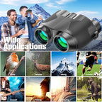 Binoculars 12x50 for Adults and Kids Night Vision Binoculars Compact Binocular Waterproof Binocular Wide Field of View for Bird Watching,Hiking,Hunting,Concert with Carrying Bag