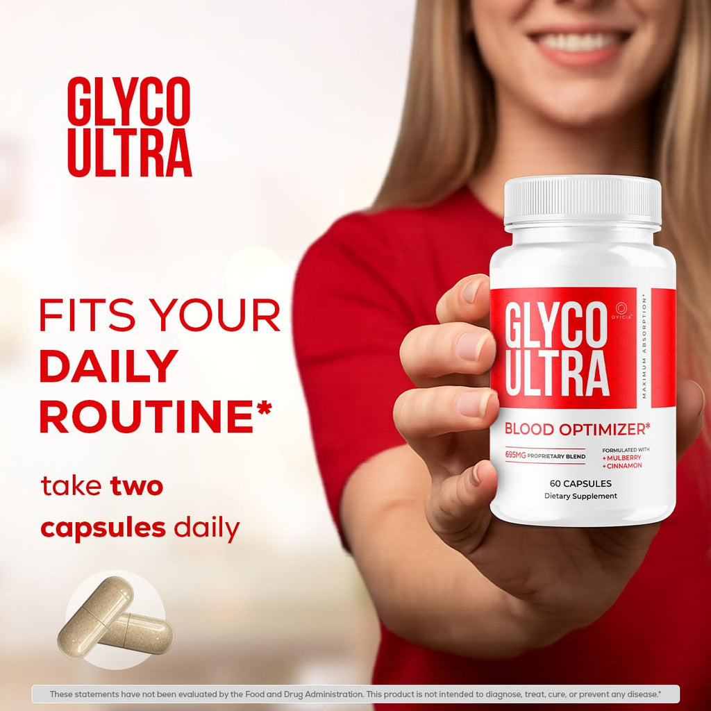 Glyco Ultra - Glyco Ultra Optimizer Capsules, GlycoUltra Support Advanced Formula Premium Pills Maximum Strength All Natural Vitamins for Overall Health & Wellness, 60 Capsules for 1 Month