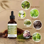 Prozen Wormwood Gut Cleanse Liquid Drops, Wormwood Black Walnut Clove Gut Cleanse & Digestive Health with Soursop, Pumpkin Seed, PAU D'Arco, Garlic Oregano, Energy Boost (1)