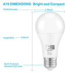 Qualilux Dusk to Dawn Light Bulbs 4000K Cool White (Neutral White), 850LM, 60W Equivalent, LED 9.5W, A19, E26 Base, 4-Pack, HQ-H014