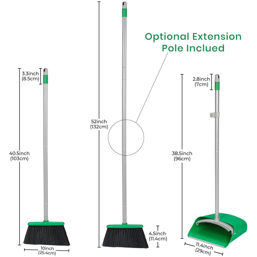 TreeLen Broom and Dustpan Set - Simplify Cleaning Your Home Ktichen Office with Ease