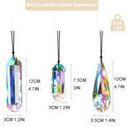 Set 3 Sun Catcher Crystal Prisms AB Colored Crystal Suncatchers for Window