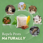 Natural Mouse Deterrent 45PCS, Peppermint Oil Pouches, Safe for Pets and Kids, Non-Toxic and Effective for Mice, Rats, Roaches, and Ants, Perfect for Home, Kitchen, and Basement