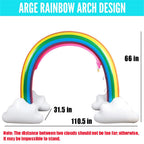 Inflatable Rainbow Cloud Sprinkler Toys, 8 x 5.5 Ft Summer Sprinkler Backyard Water Park Supply for Kids