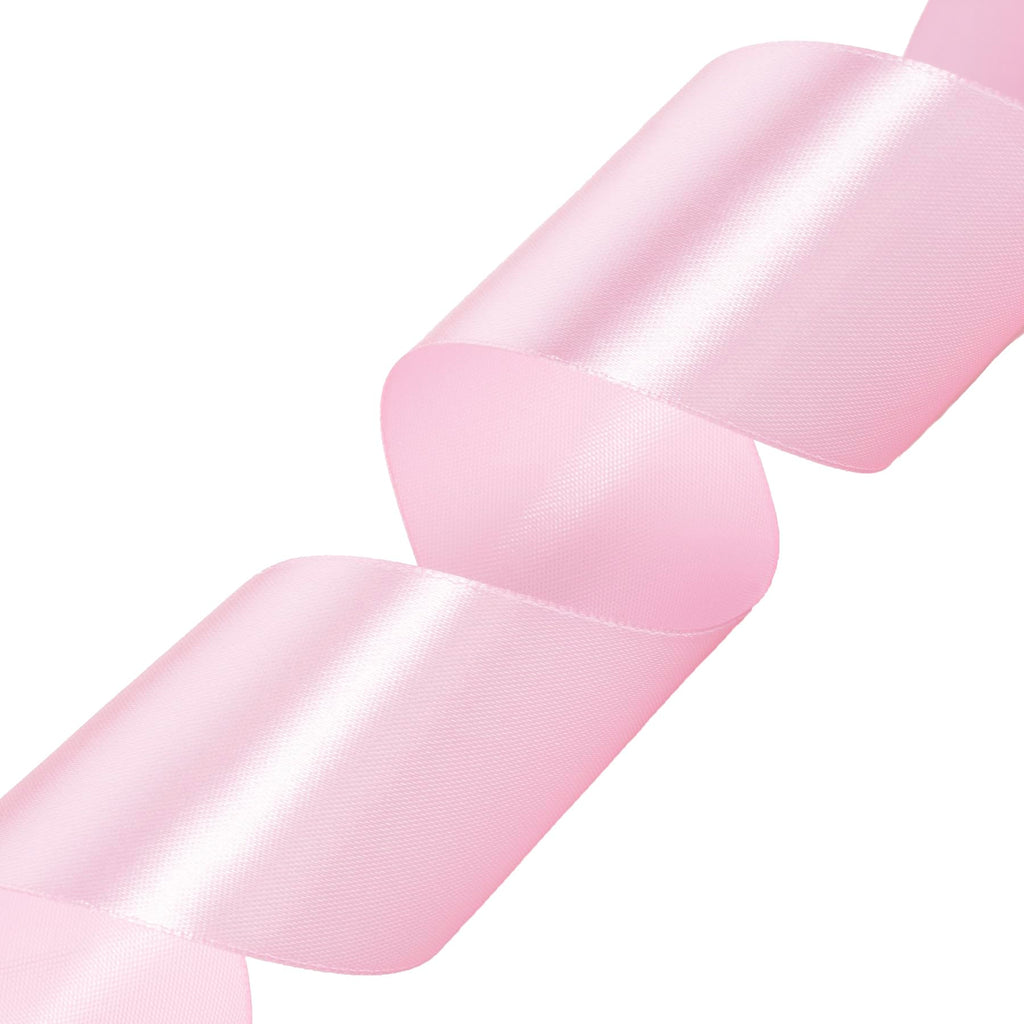YASEO 2 Inch Pink Solid Satin Ribbon, 50 Yards Craft Fabric Ribbon for Gift Wrapping Floral Bouquets Wedding Party Decoration