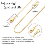 Jewlpire 18K Gold Plated Chain Necklace for Women, 0.8mm Box Chain 18K Gold Plated Chains for Women Thin & Sturdy Women's Chains Necklaces 18 Inch