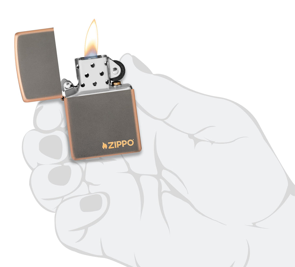Zippo Rustic Bronze Zippo Logo Pocket Lighter