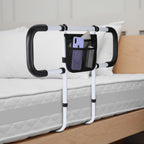 Bed Rails for Elderly Adults Safety - Extended Bed Assist Rail for Seniors - ASTM Approved Adjustable Bed Side Rails Handle Support Bar with Storage Bag & Fixing Strap, Fit King Queen Full Twin