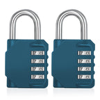 ZHEGE Combination Locker Locks, Resettable 4 Digit Padlock for Locker Keyless, Gym Locks for, School, Gate, Door, Hasp Storage, Fence, Toolbox, Case, Outdoor Use Weatherproof (Peacock Blue, 2 Pack)