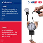 Dixie Ems Deluxe Aneroid Sphygmomanometer Blood Pressure Set W/Adult Cuff, Carrying Case and Calibration Tool - Navy