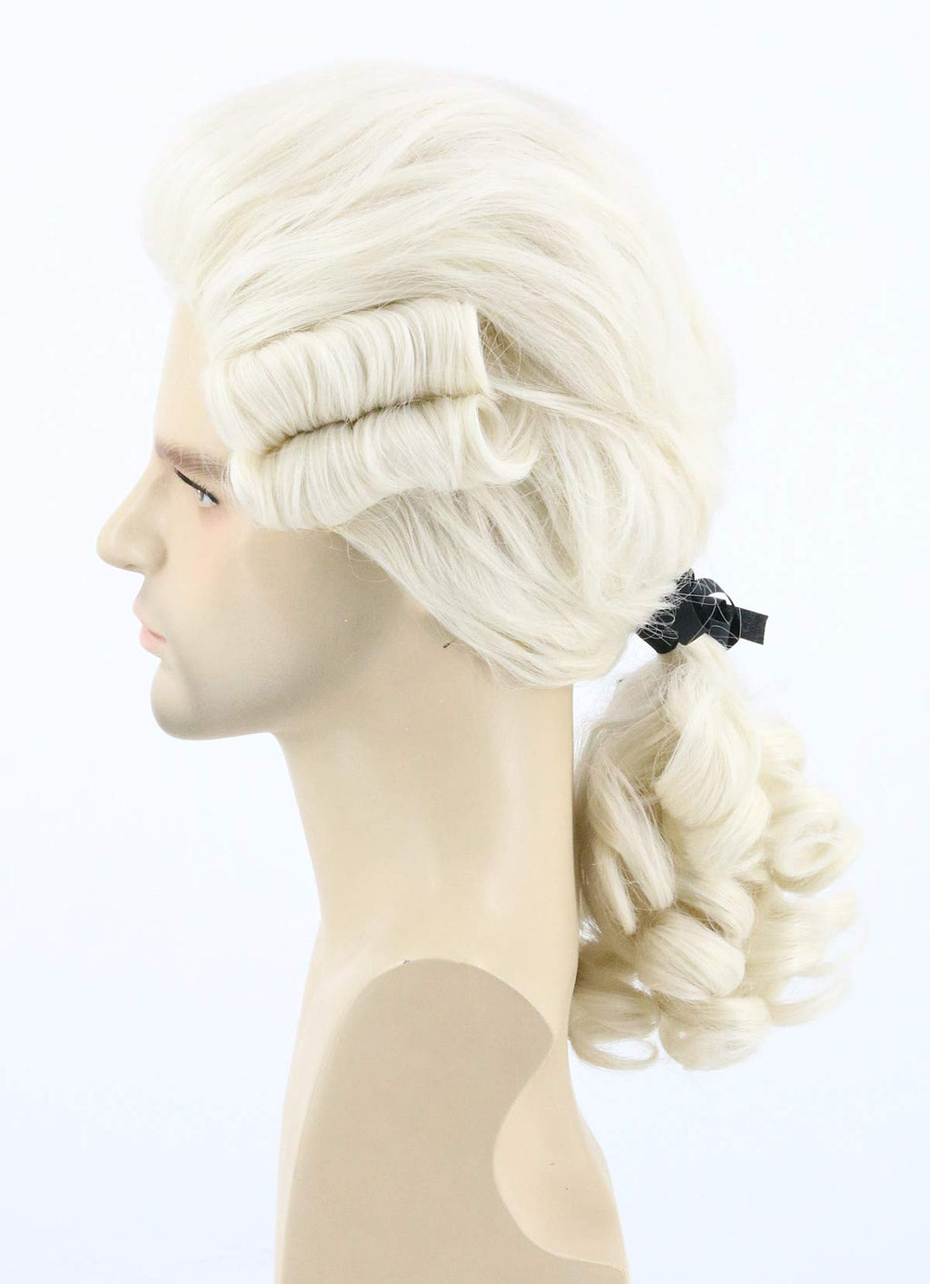 Topcosplay Judge Colonial Wig for Men Women Historical Powdered Wig Beige Halloween Costume Funny Wigs