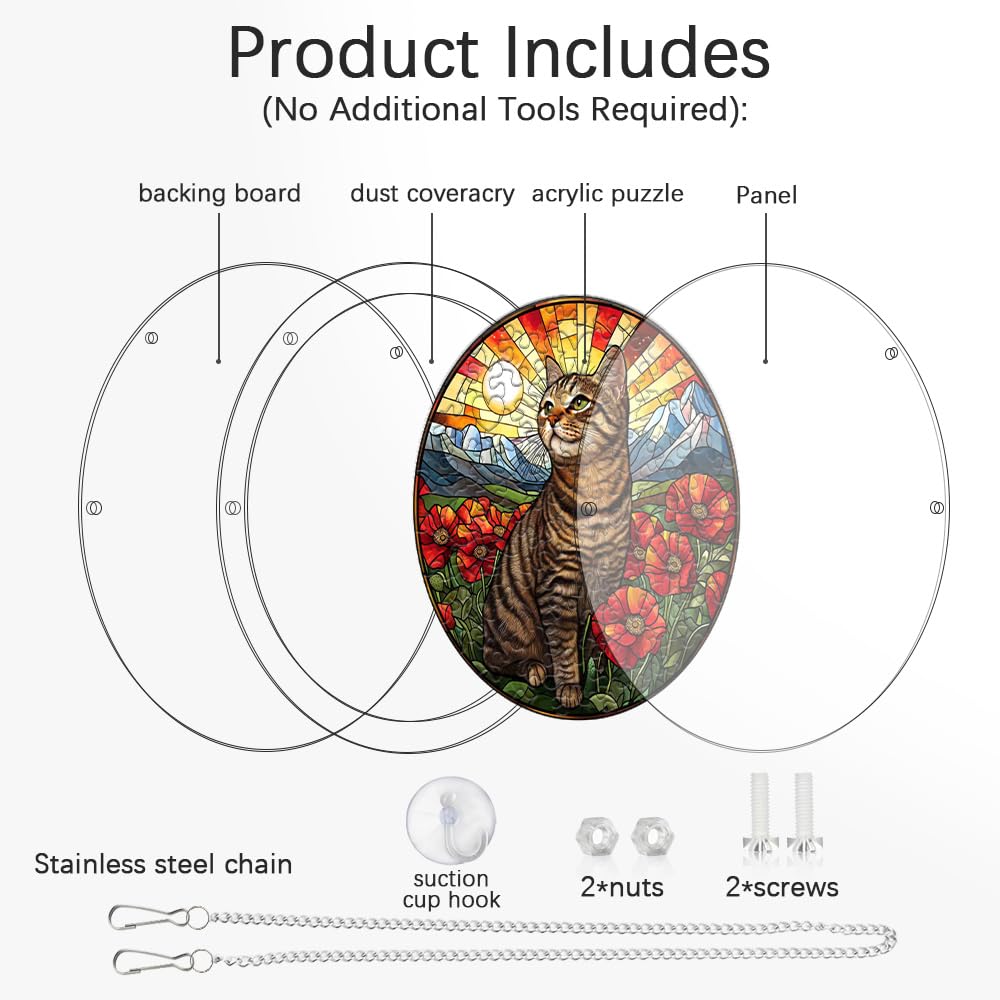 zhuoyaju Acrylic Jigsaw Puzzle Suncatcher, Stained Glass Suncatcher Puzzle