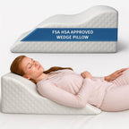 Aeris Wedge Pillow for Sleeping -Post Surgery Pillow -Unique Curved Design -Memory Foam- Incline Pillow for Elevation,Pregnancy,Reading,Back & Knee Support,Breathing –,Washable Cover