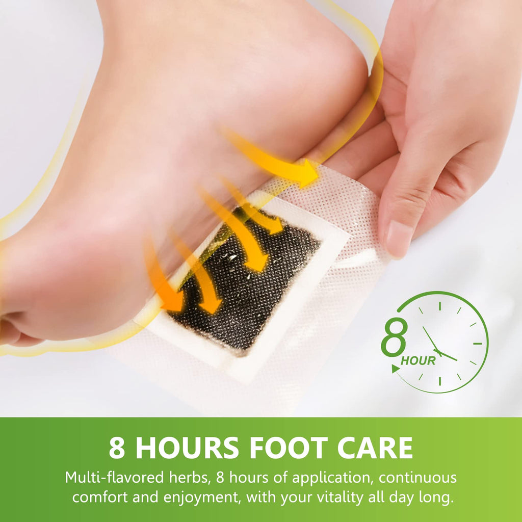 Tudiqe 50PCS Foot Pads, Pure Natural Bamboo Vinegar Ginger Powder Foot Pad for Foot Care, Ginger Foot Pads for Better Sleep, Deep Cleansing Foot Patches