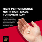 GNC Mega Men 50 Plus Multivitamin Caplets for Men, Clinically Proven, Heart & Prostate Health, B Vitamins, Saw Palmetto, Memory, Vitamin D-3, 60 Count