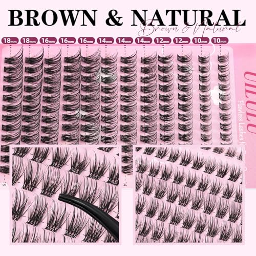 Lash Clusters 10-18mm Mix D Curl Eye Lashes Wispy Lash Clusters False Eyelash Clusters DIY Eyelash Extensions Individual Cluster Lashes (U14 Lashes Only)