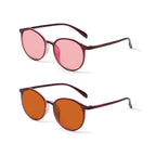 BRADDELL Indoor FL-41 Rose & Outdoor FL-60 Brown Tinted Migraine Light Sensitivity Glasses for Fluorescent LED Glare, Photophobia and Concussion (MEDIUM)