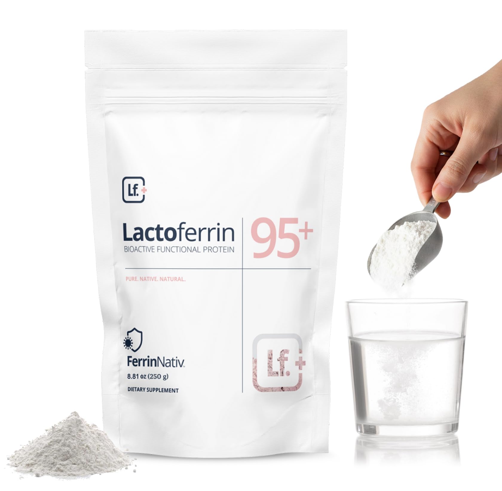 Lactoferrin Powder 250g – 95%+ Pure Bovine from Grass-Fed Australian Cows Helps in Immune & Gut Support, Iron Absorption, Skin & Bone Health, Neutral Taste (Recommended 250mg Per Serving) (250, Grams)