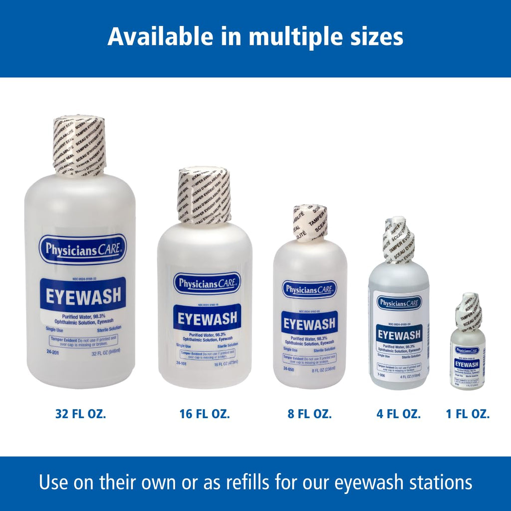 PhysiciansCare Eye Wash Solution, Sterile Isotonic Buffered Solution for Flushing & Irrigating Eyes, 16-oz Bottle
