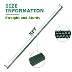Jollybower 25pcs Steel Plant Stakes 4.8 Feet,Sturdy Plant Sticks, Plastic Coated Metal Garden Stakes Supports Climbing for Tomato, Bean, Flowers, Tree Potted
