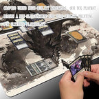 MTG Playmat Size 24x14in Free Storage Bags Non-Slip Backing, Ideal for Card Game Enthusiasts TCG Playmat (Shadow Dragon-No Deck)