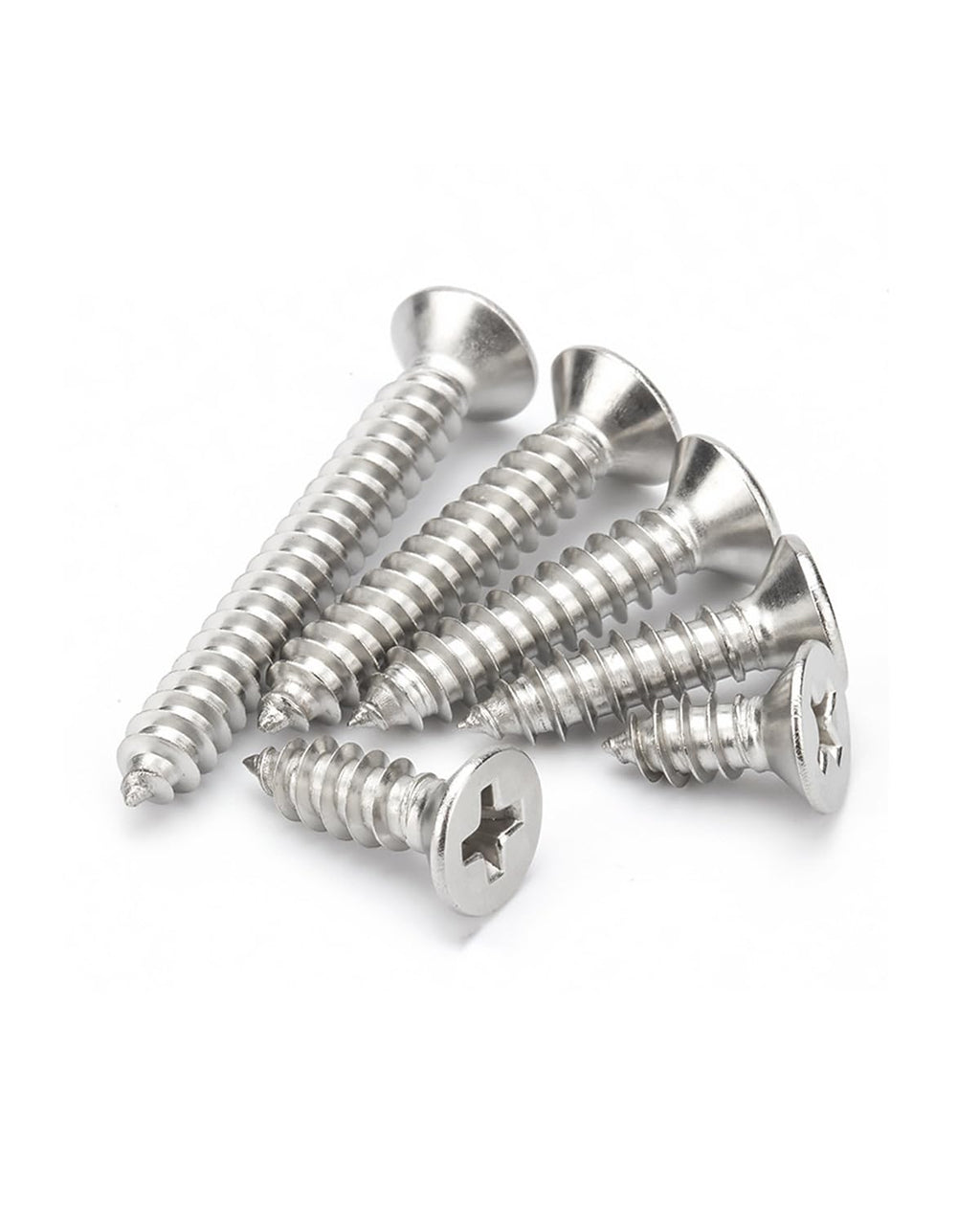 #4 x 5/8" (100 Pack) Flat Head Phillips Drive Screws Sheet Metal Self-Tapping Screws, 304 Stainless Steel Screw