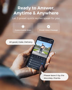 REOLINK Video Doorbell Camera, Battery Version, 2K 150°x150° Head-to-Toe View, 2.4/5 GHz Dual-Band WiFi, Person/Vehicle/Package Detection, Two-Way Talk, No Monthly Fees (Chime not Included)