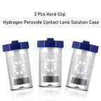 MUQING 3 Pieces Hydrogen Peroxide Contact Lens Cleaner Case, Eye Contact Lens Washer Machine, Portable Travel Size Vented Universal Protective Barrel-shaped Case