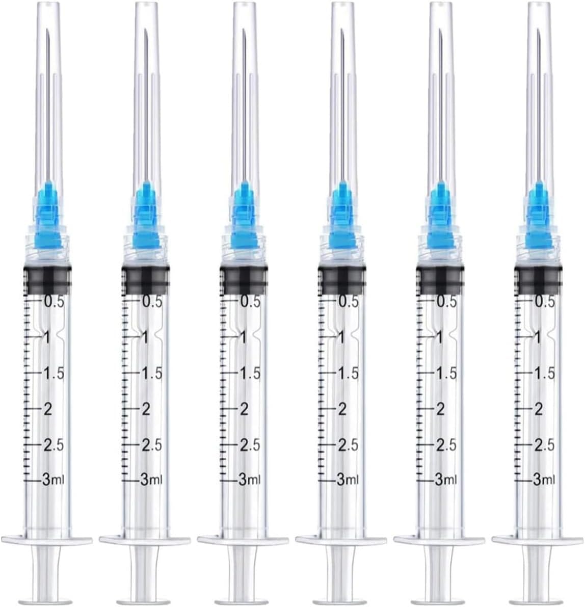 100 Pack 3ml/cc Disposable Luer Lock Lab Syringes with 23Ga 1.5 Inch Needle
