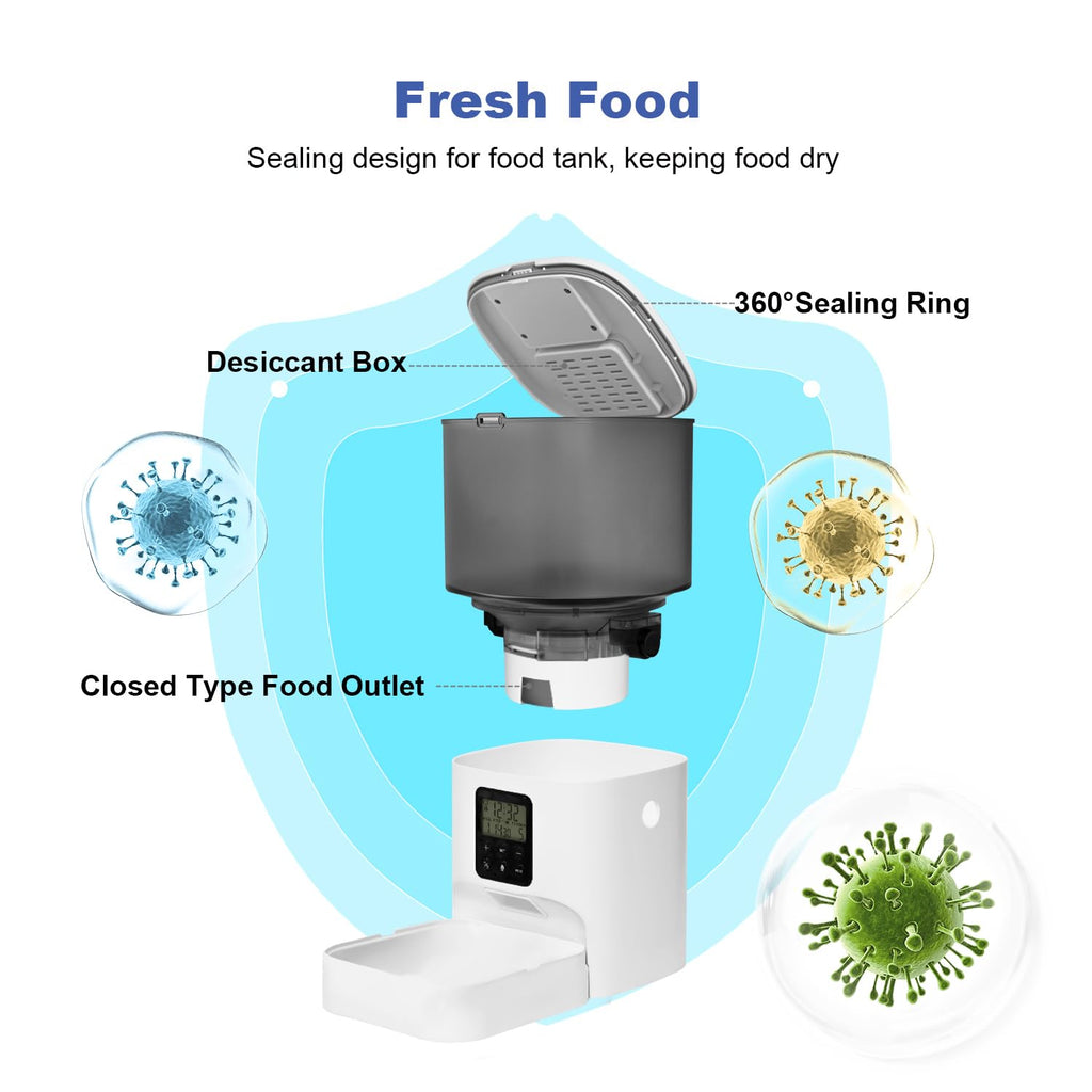 ANDOLL HOME Automatic Cat Feeder,4L Timed Cat＆Dog Dry Food Dispenser