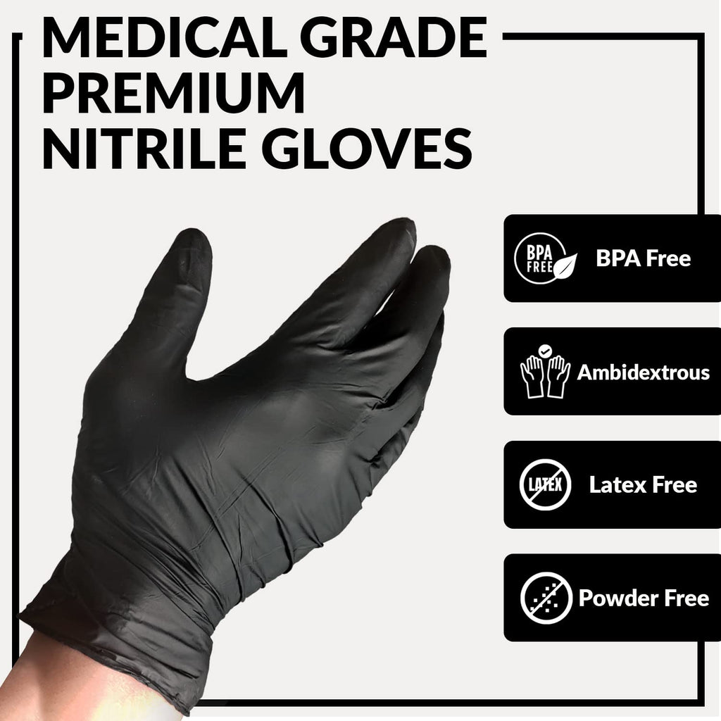 Klex Nitrile Exam Gloves - Medical Grade, Powder Free, Latex Rubber Free, Disposable, Food Safe (1000, Large)