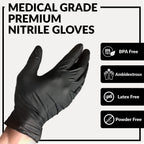Klex Nitrile Exam Gloves - Medical Grade, Powder Free, Latex Rubber Free, Disposable, Food Safe (1000, Large)