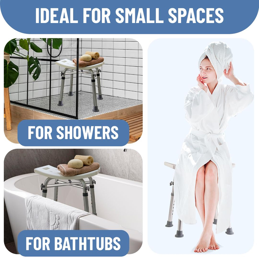Dr. Kay's Adjustable shower Chair for inside shower with Unique Heavy Duty Crossbar Supports, Shower Stool for the inside tub, Bath stool, adjustable shower chair for the elderly and disabled, 500 lbs