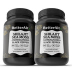 Better Alt Shilajit Sea Moss Capsules Pack of 2 with Ashwagandha & Black Pepper Extract with 85+ Essential Minerals & Antioxidants| Boosts Energy & Metabolism - 120 Servings, 240 Capsules