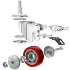 DICASAL 5 Inch Heavy Duty Stem Casters 360 Degree Swivel Thread Wheels with Metric Size M12-1.75 Screw Bolt Double Locking Brake Castor Wheel Load Capacity Upto 1200 Lbs Pack of Four