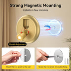 Rechargeable Battery LED Spotlight Indoor: Wireless Mini Art Accent Spot Lights with Timer Remote - Small Dimmable Uplight for Plants Display Painting Dartboard Artwork Portrait Closet (2 pack-gold)