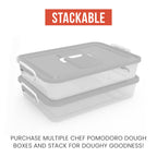 Chef Pomodoro Pizza Dough Proofing Box, 14 x 11-Inch, Pizza Dough Container, Fits 4-6 Dough Balls, Household Pizza Dough Tray With Convenient Carry Handle (Grey)