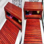 Wooden Bath Mat,Bathroom Carpet,Shower Floor Foot Rug,Non Slip Wooden Floor Mat,Premium,Slatted Design (Size : 40 * 40cm/16 * 16in)