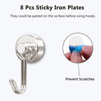 Tohoer Magnetic Hooks, Neodymium Magnets Hook Heavy Duty 30LBS with Rust Proof for Fridge, Refrigerator, Oven, Grill, BBQ, Key, Tools Holder, Utensil, Kitchen, Outdoor, Magnet for Hanging Wreaths