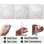 1’’ ID × 1-1/4’’ OD - 10 ft Clear Plastic Vinyl Tubing, Flexible PVC Hose Lightweight BPA Free and Non-Toxic vinyl Tube for Transfer Water Air Oil