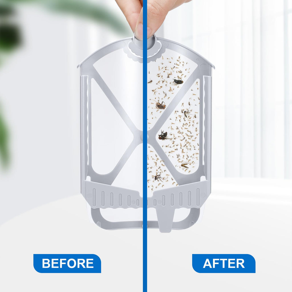 2 Flying Insect Traps & 2 Cartridges - Compatible with Refill - Plug in Fruit Fly Trap for Indoor - Bug Catcher for Gnats, House & Fruit Flies - Use in Any Room (2 Device & 2 Cartridges)