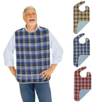 Modaliv 3-Pack Adult Bibs – Waterproof, Reusable Eating Aprons with Crumb Catcher, Machine Washable Clothing Protectors for Seniors, Elderly & Special Needs