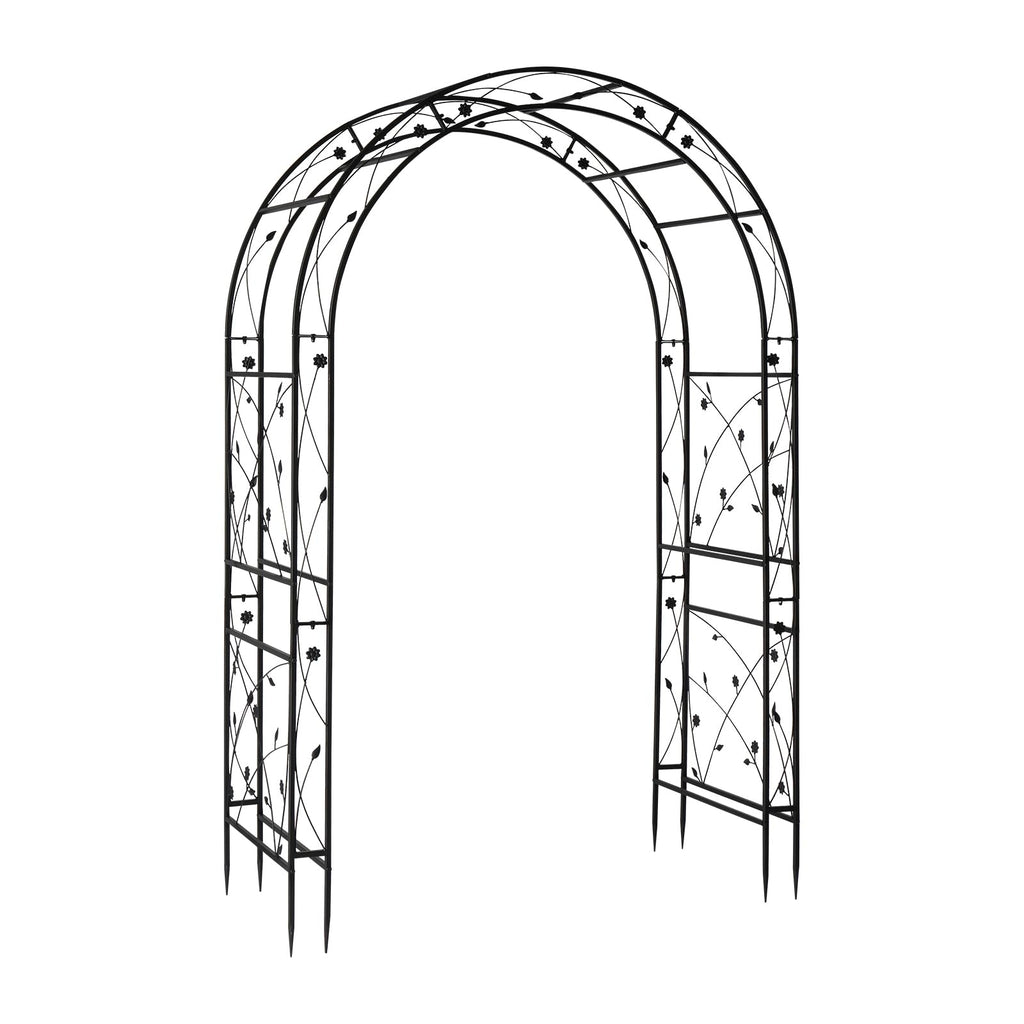VINGLI Garden Arbor, Arch for Wedding Ceremony Party, Christmas Garden Decor Steel Garden Trellis for Plant Climbing, Pergola for Garden, Backyard, Lawn (Black-59x84)