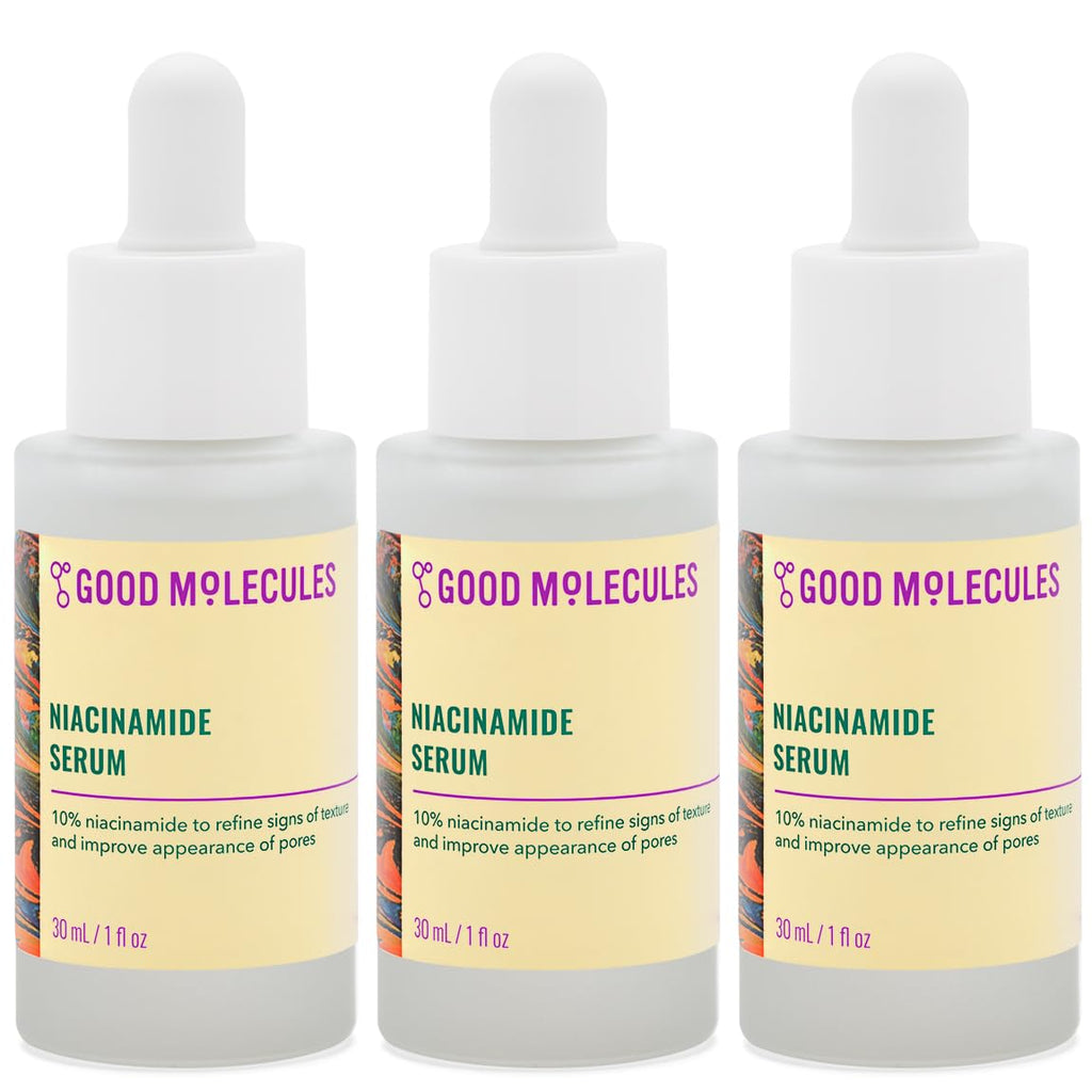 Good Molecules Niacinamide Serum Pack 3 – 30 ml Each (Total 90 ml) | 10% Niacinamide Serum to Target Blemishes, Uneven Skin Tone & Enlarged Pores