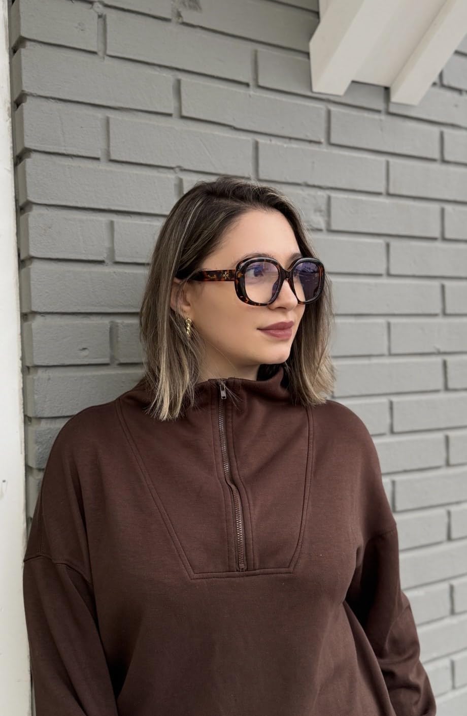 VISOONE Oversized Round Computer TR90 Blue Light Blocking Glasses for Women Men Lavinia